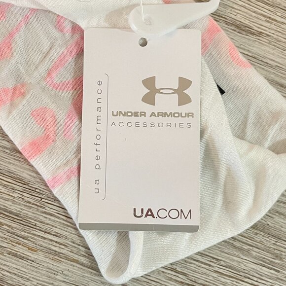 New Under Armour Headband White Pink Go Fight Cure NWT Breast Cancer Awareness - Picture 3 of 5